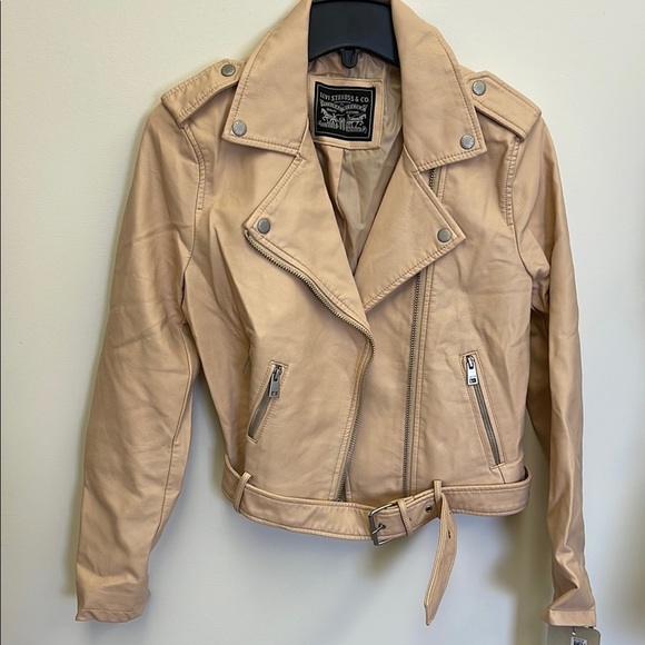 Levi's Pink FAUX Leather Moto Jacket with Asymmetrical Zipper - Picture 1 of 8